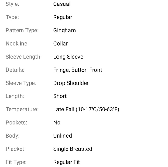 NWT Emery Rose Fringe Flannel Western Jacket - Picture 6 of 6